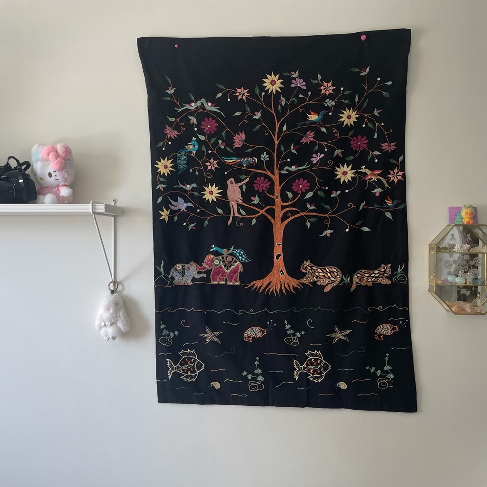Tree of Life Embroidered Tapestry